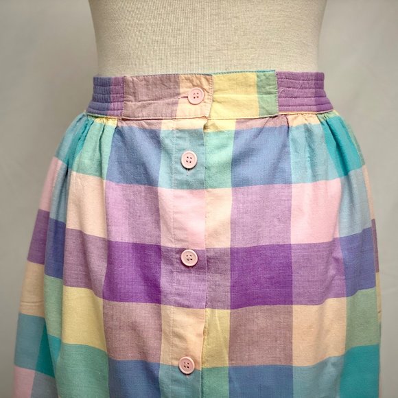 Vintage Summer Plaid Checkered Skirt - Picture 6 of 8